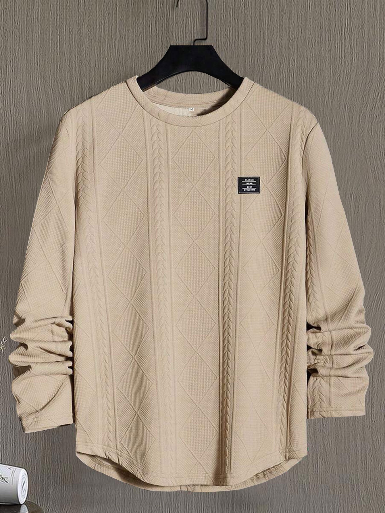 Letter Chest Casual Loose Round Neck Pullover Sweater