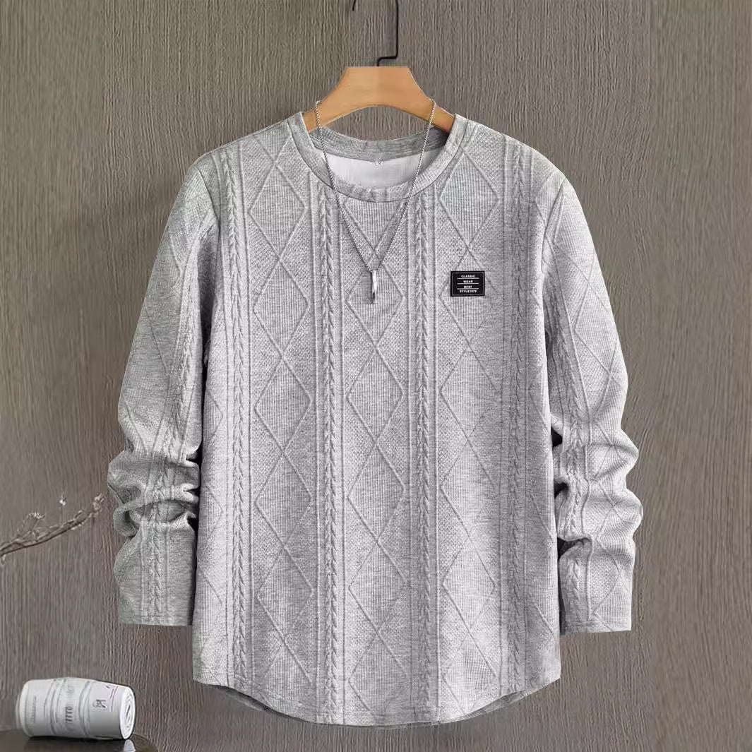 Letter Chest Casual Loose Round Neck Pullover Sweater