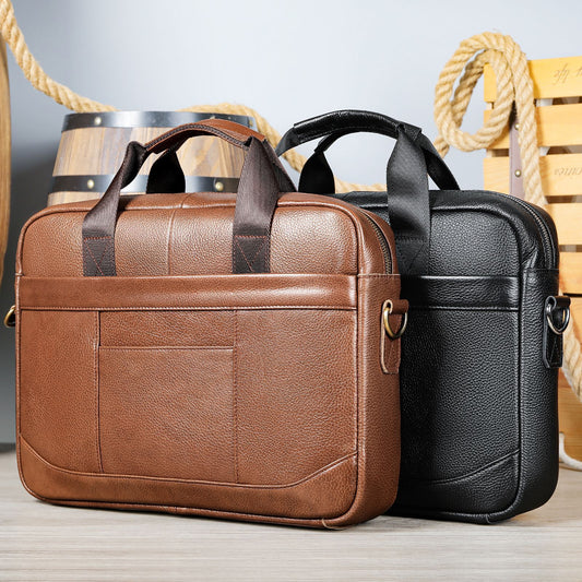 Genuine Leather Crossbody Computer Bag