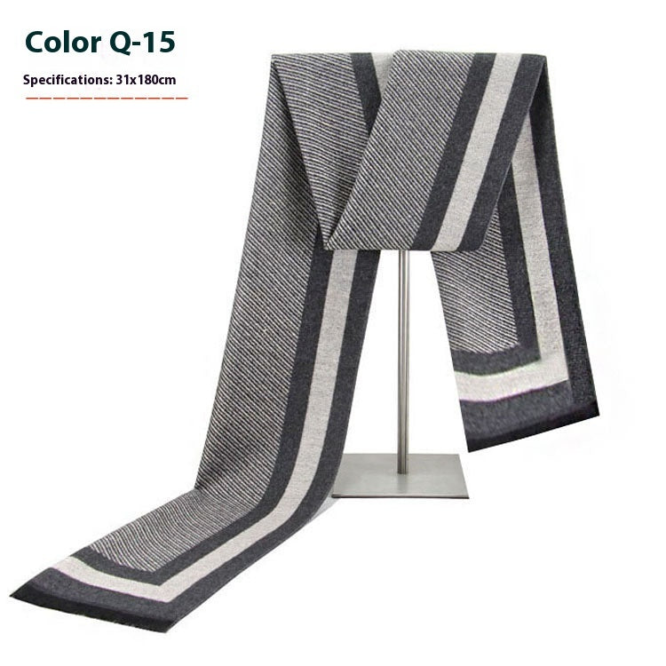 Winter Warm Striped Business Scarf