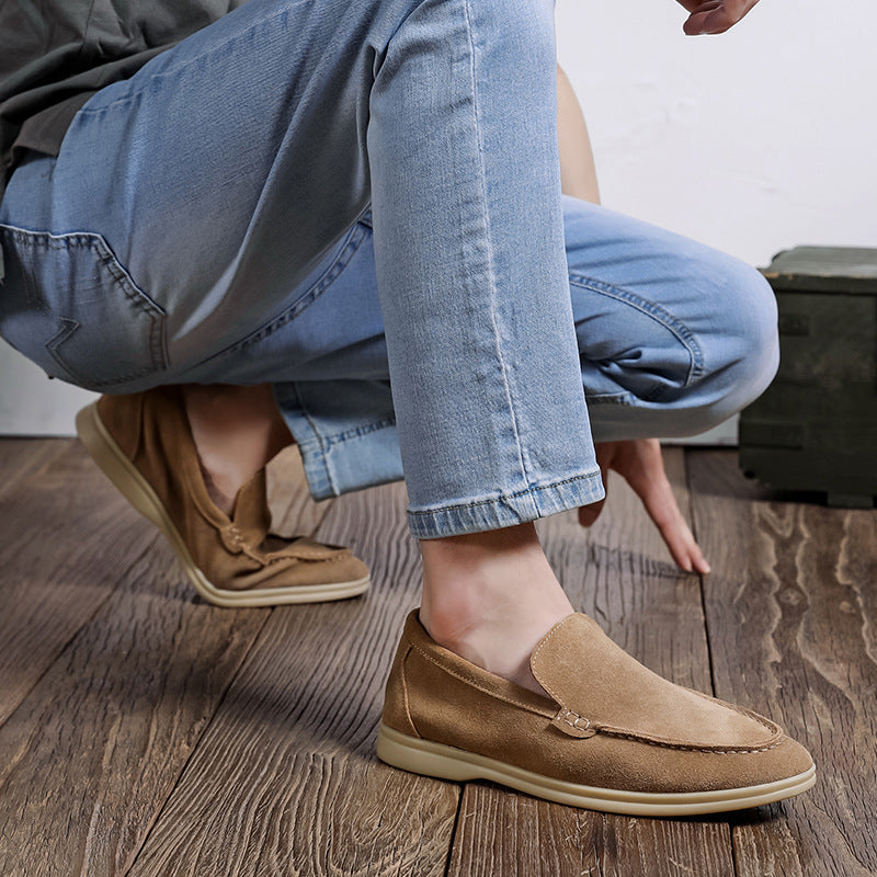 Shallow Mouth Leather Loafers