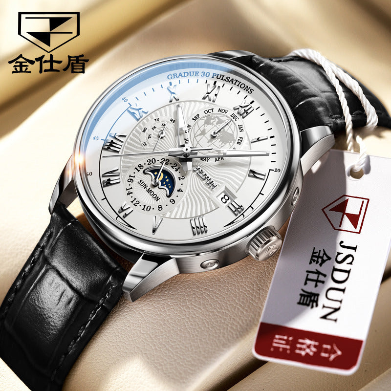 Three Eyes Calendar World Automatic Movement Watch