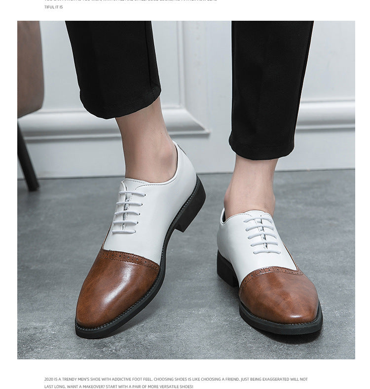 Double Color Block Leather Shoes