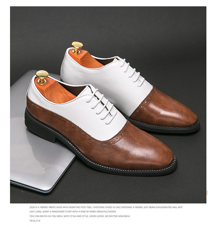 Double Color Block Leather Shoes