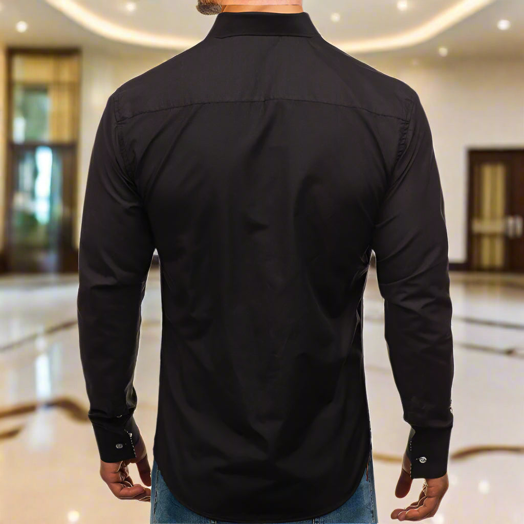 Men's Long-sleeved Solid Shirt