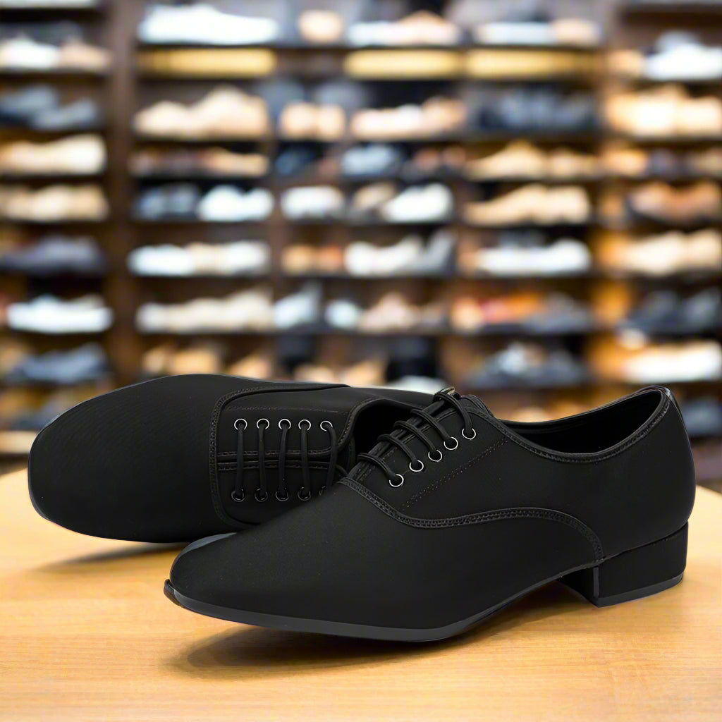 Rubber Sole Calfskin Oxford Cloth Shoes