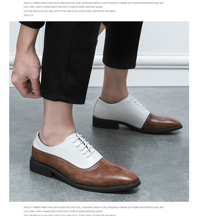 Double Color Block Leather Shoes