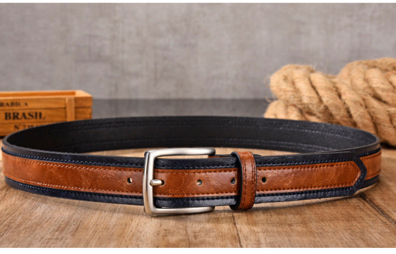 Color Trimmed Men's Casual Belt