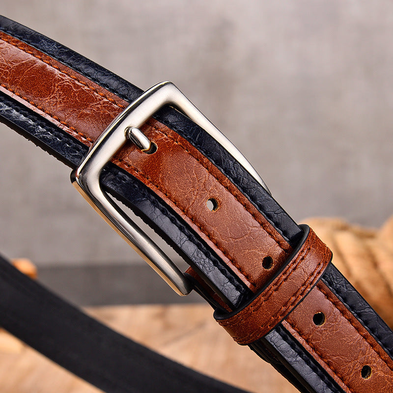 Color Trimmed Men's Casual Belt