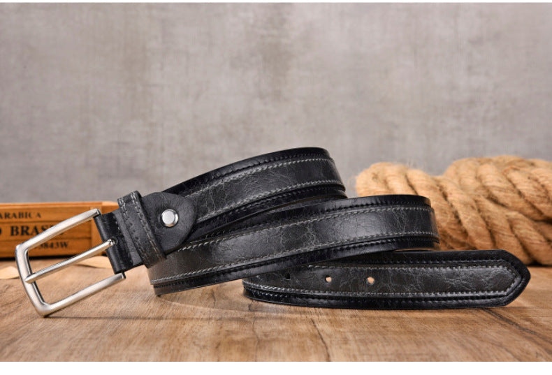 Color Trimmed Men's Casual Belt