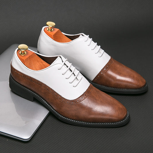 Double Color Block Leather Shoes