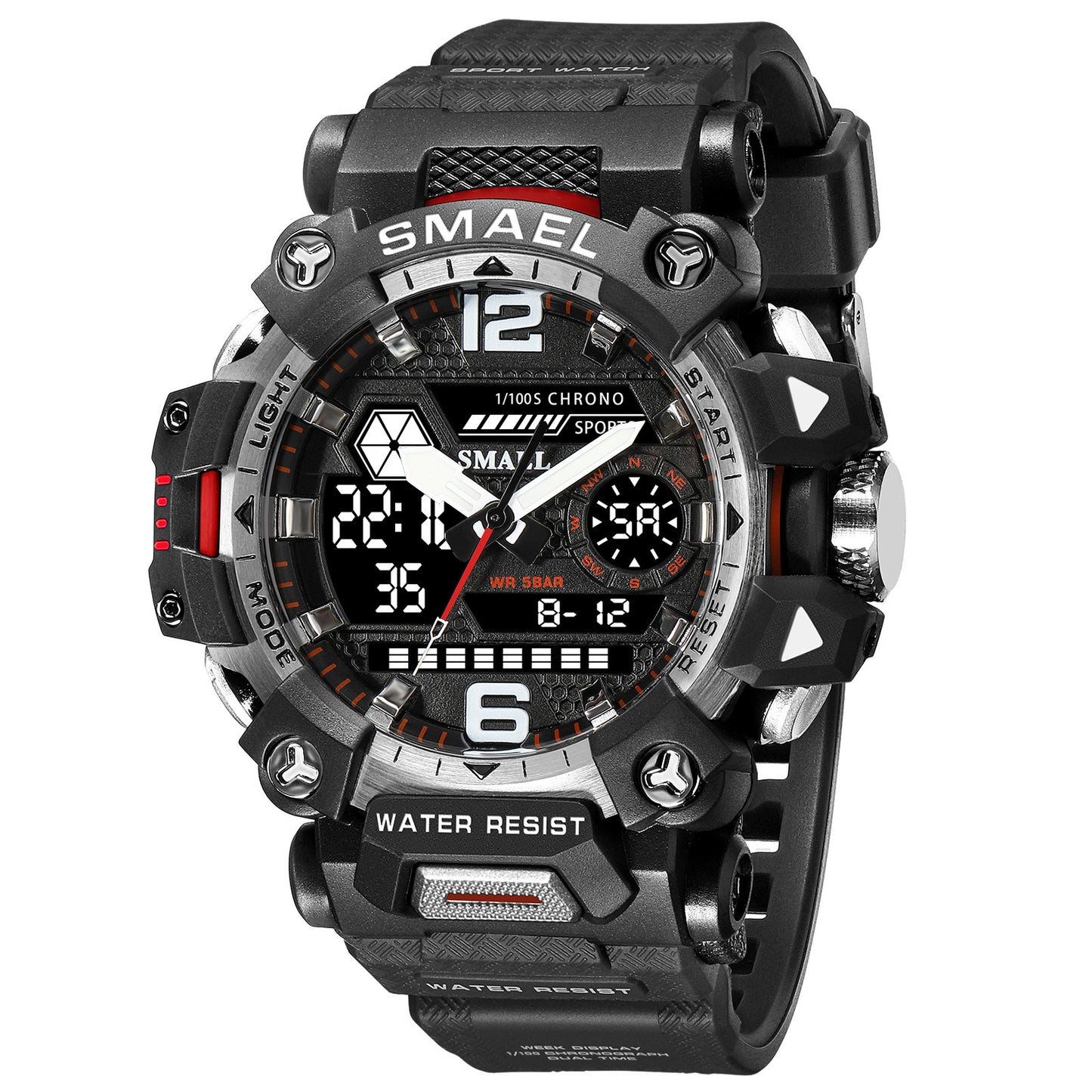 SMAEL Tactical Quartz Watch features a stylish design, water resistance, and multiple color options for men.