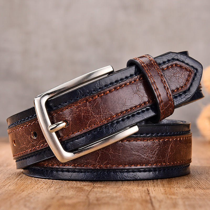 Color Trimmed Men's Casual Belt