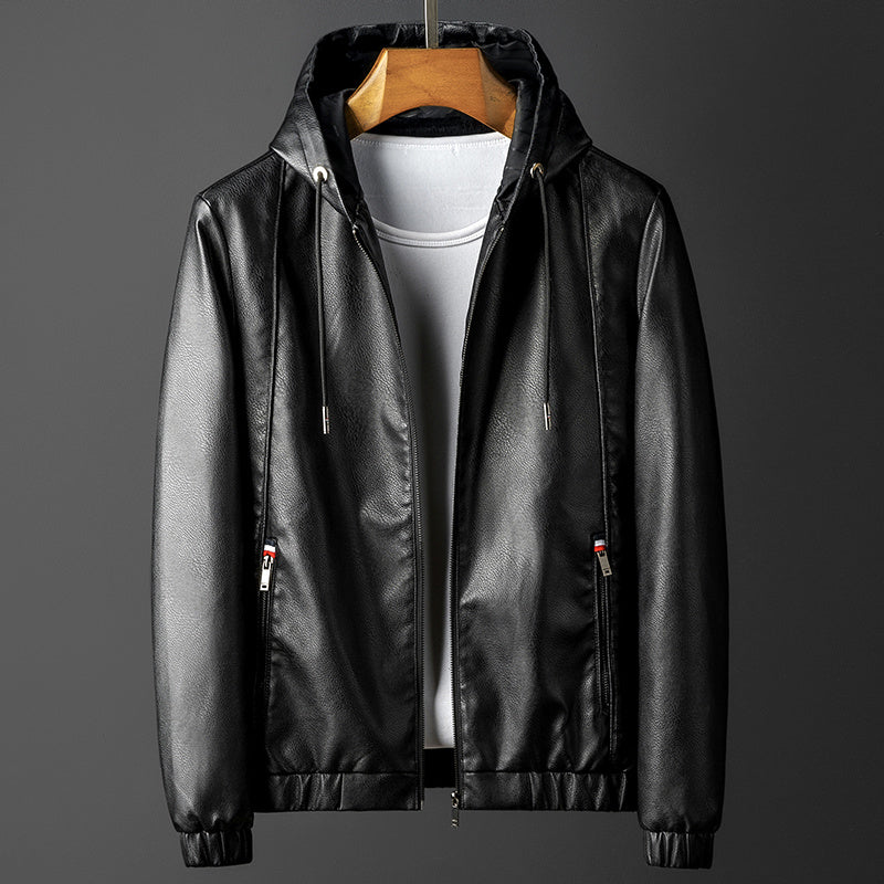 Hooded Leather Jacket